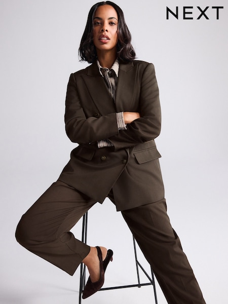 Brown Double Breasted Blazer (F32249) | £75