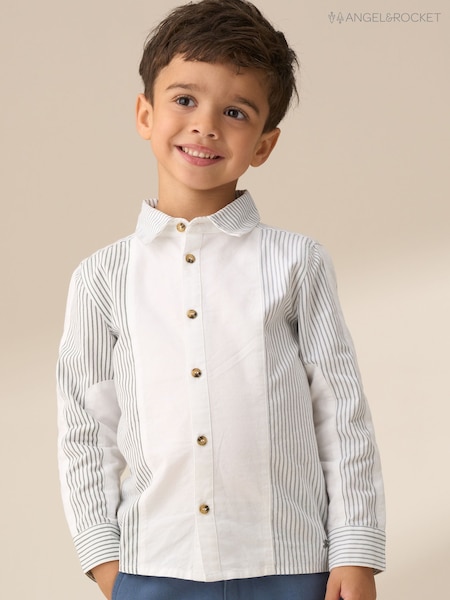 Angel & Rocket Dark Blue Chase Orange Colour Block Smart 100% Cotton Shirt (F32323) | £22 - £29