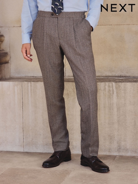 Neutral Tailored Fit Wool Blend Suit Trousers (F32437) | £65