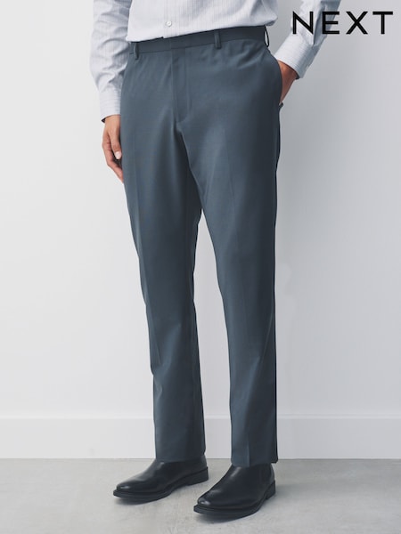 Grey Slim Fit Motion Flex Wool Blend Suit Trousers (F32440) | £59
