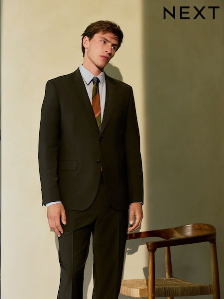 Green Slim Fit Motion Flex Wool Blend Suit Jacket (F32441) | £110