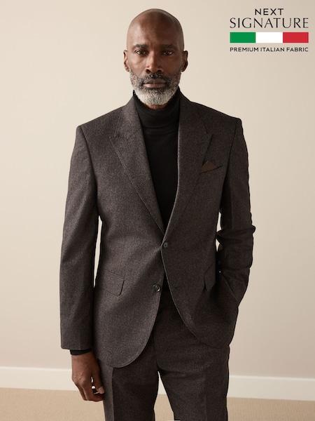 Brown Signature Cerruti Wool Puppytooth Suit Jacket (F32488) | £254