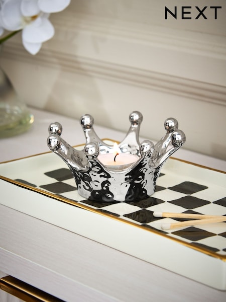 Silver Crown Tea Light Holder (F32520) | £12