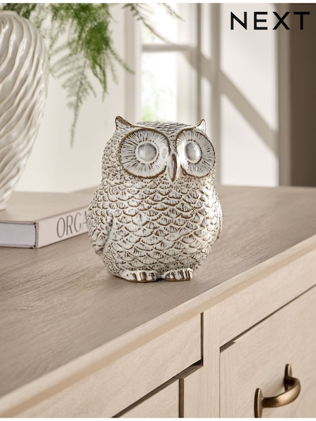 Grey Reactive Glaze Ceramic Owl Ornament (F32534) | £12