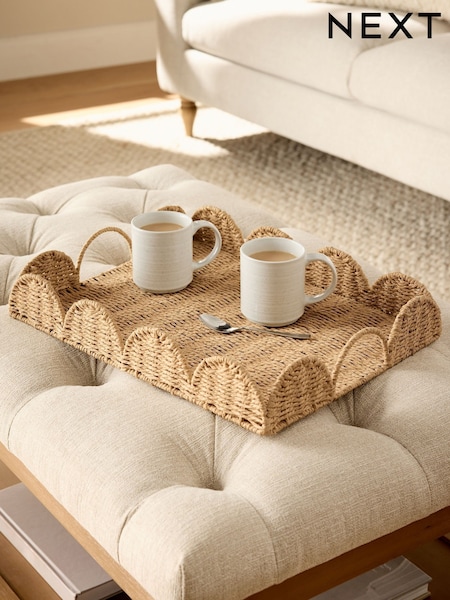 Natural Woven Decorative Scallop Tray (F32564) | £22