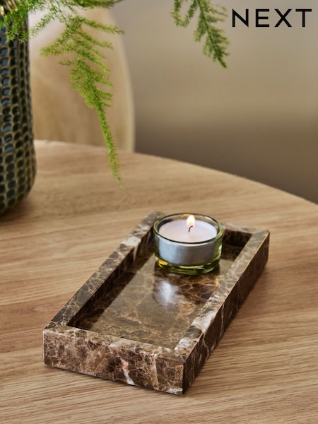 Brown Decorative Marble Trinket Tray (F32571) | £15