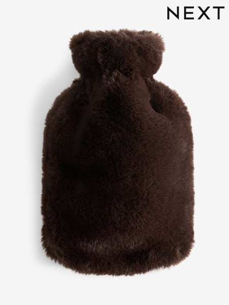Brown Faux Fur Hot Water Bottle (F32625) | £18