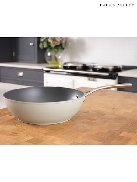 Laura Ashley Sage Leaf 30cm Wok Deep Frying Pan (F32669) | £40