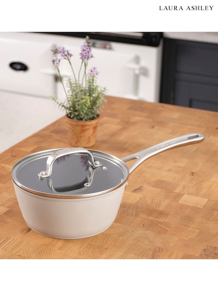 Laura Ashley Dark Dove Grey 16cm Superior Non Stick Saucepan and Glass Lid (F32670) | £33