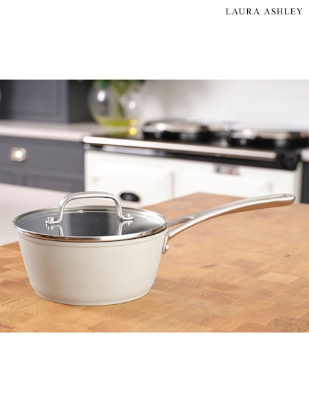 Laura Ashley Sage Leaf 18cm Superior Non Stick Saucepan and Glass Lid (F32674) | £35