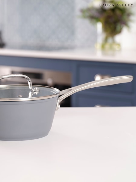 Laura Ashley Dark Slate 20cm Superior Non Stick Saucepan and Glass Lid (F32681) | £37