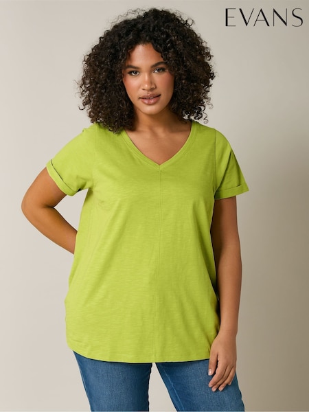 Evans Green Jersey Slub T-Shirt (F32687) | £19