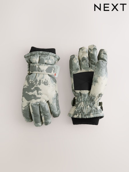 Green Camouflage Ski Gloves (3-16yrs) (F32762) | £11 - £12