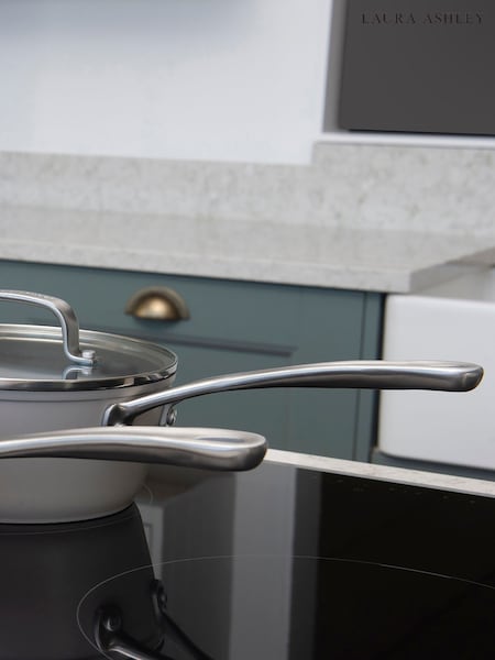Laura Ashley Dark Dove Grey 2 Piece Suprior Non Stick Saucepan Set (F32786) | £70