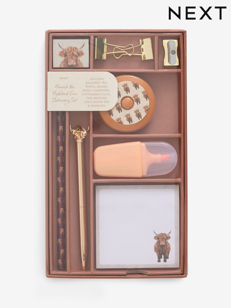 Natural Hamish the Highland Cow Stationery Set (F32889) | £12