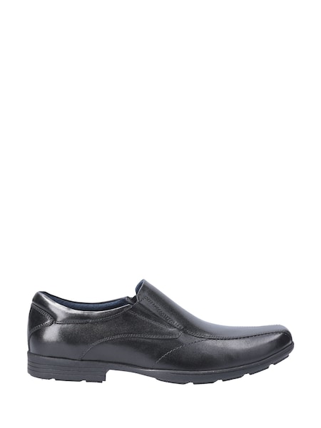 Pod Black Pod Black Leather Slip On Dundee Shoes (F32989) | £50
