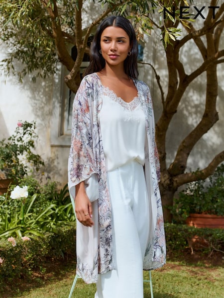 Vintage Dahlia Longline Kimono Cover-Up (F33010) | £35