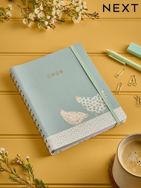 Sage Green Pat and Peggy Chicken 2026 Planner Diary (F33054) | £10