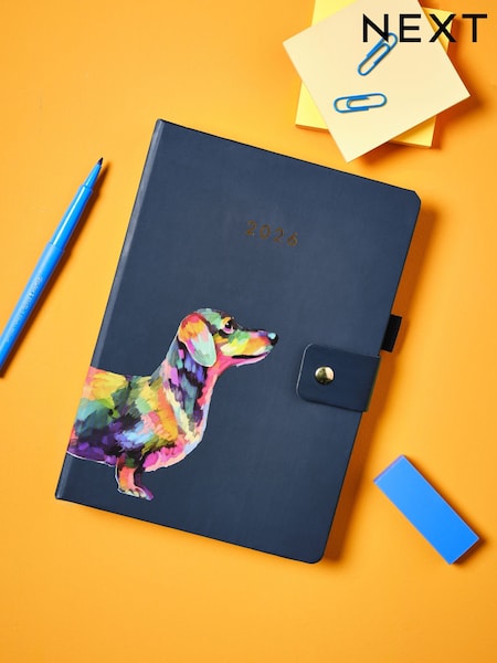 Navy Sausage Dog 2026 Planner Diary (F33058) | £10