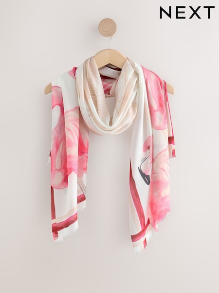 Pink Placement Flamingo Lightweight Scarf (F33272) | £18