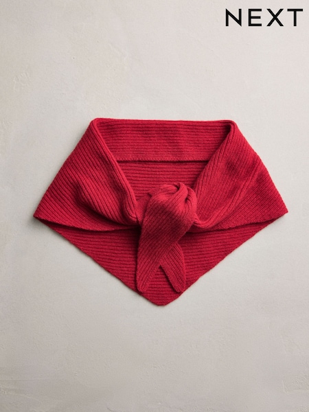 Red Wool Cashmere Triangle Scarf (F33314) | £50