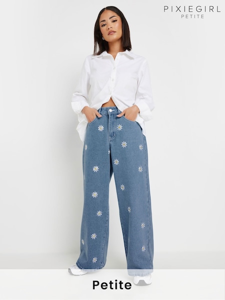 PixieGirl Petite Blue Daisy Jeans (F33484) | £49