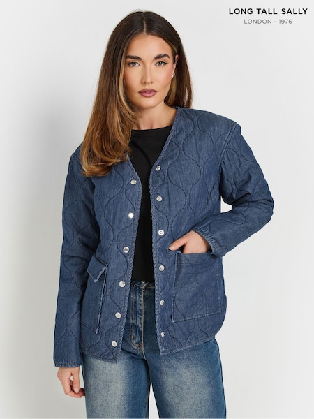 Long Tall Sally Blue 100% Cotton Quilted Jacket (F33503) | £54
