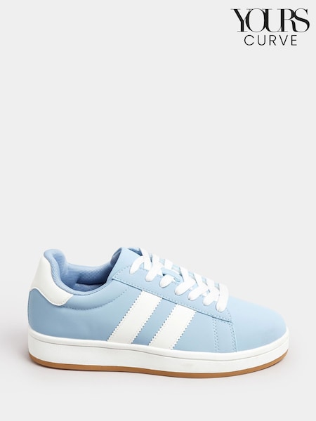 Yours Curve Blue Wide Fit Padded Skate Trainers (F33579) | £34