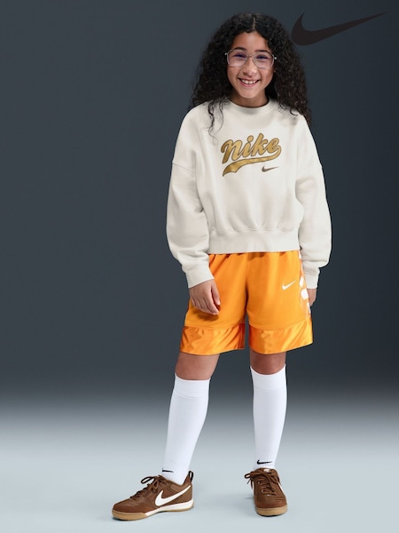 Nike Sail Cream Trend Fleece Cropped Crew Sweat Top (F33636) | £38