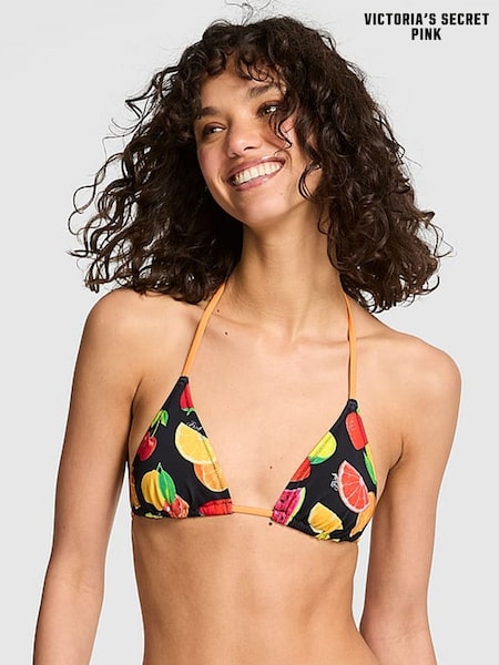 Victoria's Secret PINK Black Fruit Triangle Fruit Charm Bikini Top (F33686) | £26
