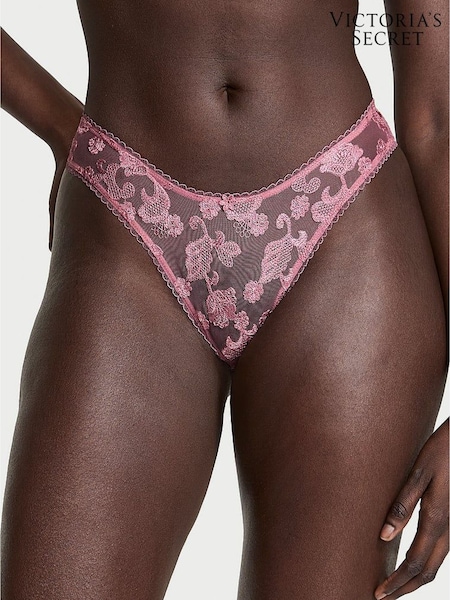 Victoria's Secret Pink Rose Brazilian Blossom Embroidery Knickers (F33687) | £18