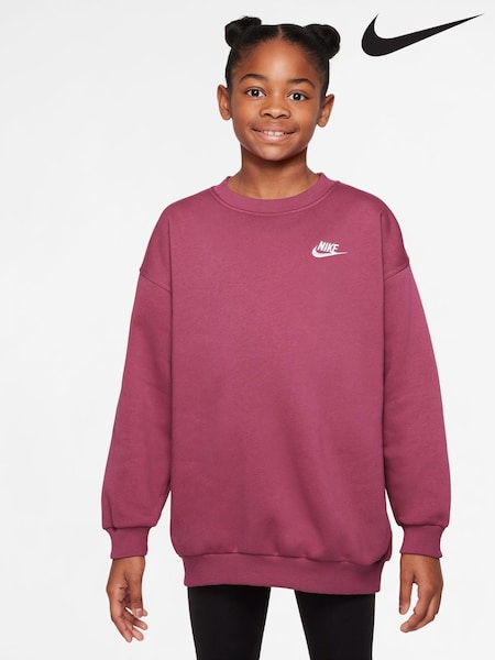 Nike Beet Pink Oversized Club Fleece Sweatshirt (F33723) | £33