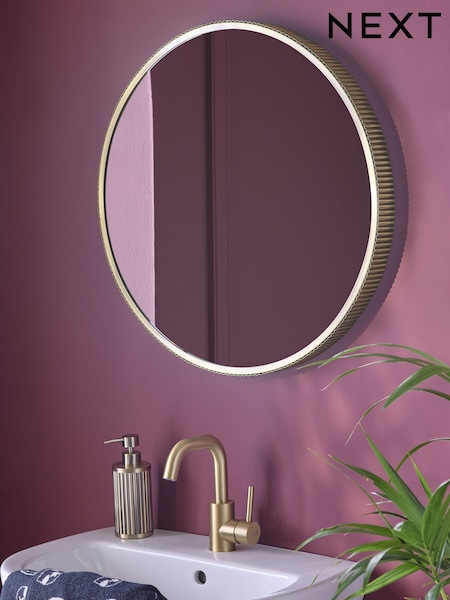 Gold Rib Bathroom Wall Mirror (F33833) | £75