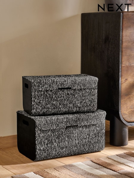 Set of 2 Grey Bronx Storage Trunks (F33890) | £65