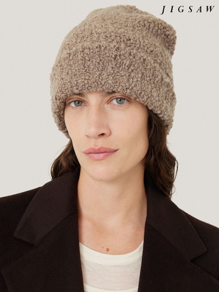 Jigsaw Natural Boucle Beanie (F34071) | £55