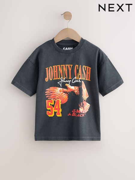 Washed Black Johnny Cash Band T-Shirt (3-16yrs) (F34081) | £15 - £18