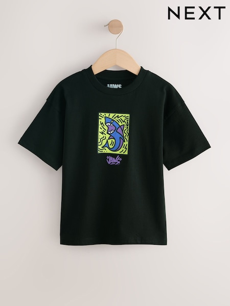 Black Jaws Short Sleeve T-Shirt (3-16yrs) (F34088) | £9 - £12