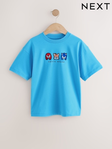 Blue Embroidered Sonic T-Shirt (3-16yrs) (F34089) | £13 - £16