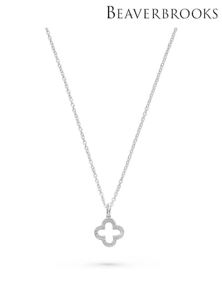 Beaverbrooks Sterling Silver Cubic Zirconia Clover Pendant (F34122) | £45