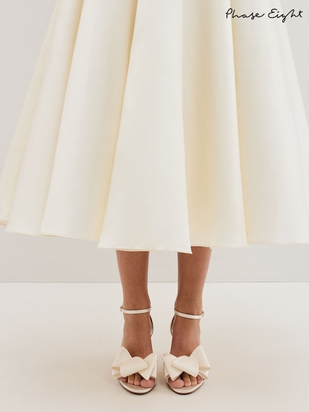 Phase Eight White Pearl Bow Sandals (F34131) | £119