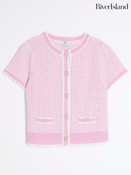 River Island Pink Girls Boucle T-Shirt (F34210) | £16