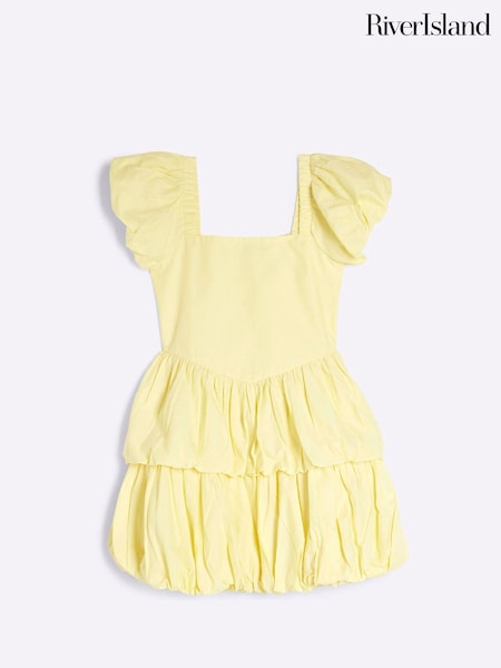 River Island Yellow Girls Ballon Hem Dress (F34213) | £24