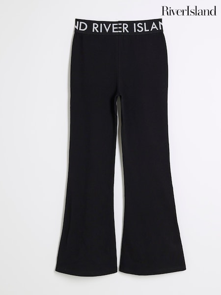 River Island Black Girls Deep Waistband Kickflare Leggings (F34248) | £12