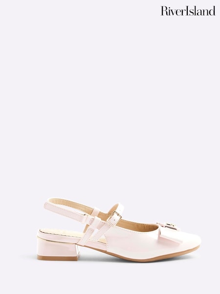 River Island Pink Girls Bow Slingback Shoes (F34259) | £26