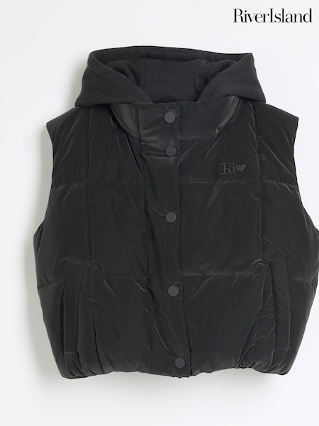 River Island Black Girls Short Gilet (F34262) | £28