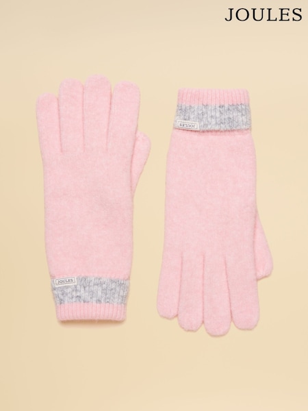 Joules Popley Pink/Grey Gloves (F34314) | £16.95