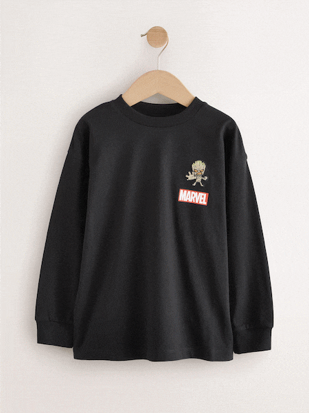 Black Guardians of the Galaxy Groot Long Sleeve T-Shirt (3-16yrs) (F34316) | £14 - £17