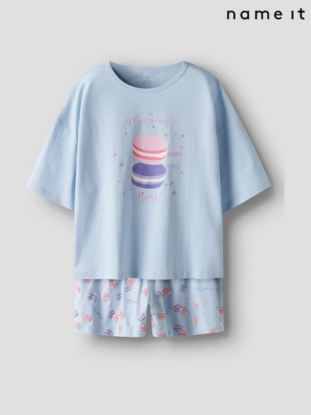 Name It Blue Macaron Print Pyjama Set (F34372) | £17