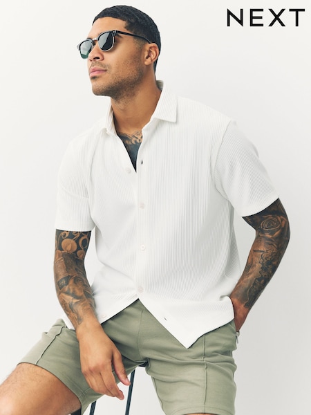 Ecru Textured Smart Jersey Shirt (F34470) | £32