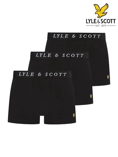 Lyle & Scott Black Neville Underwear Trunks 3 Pack (F34783) | £31
